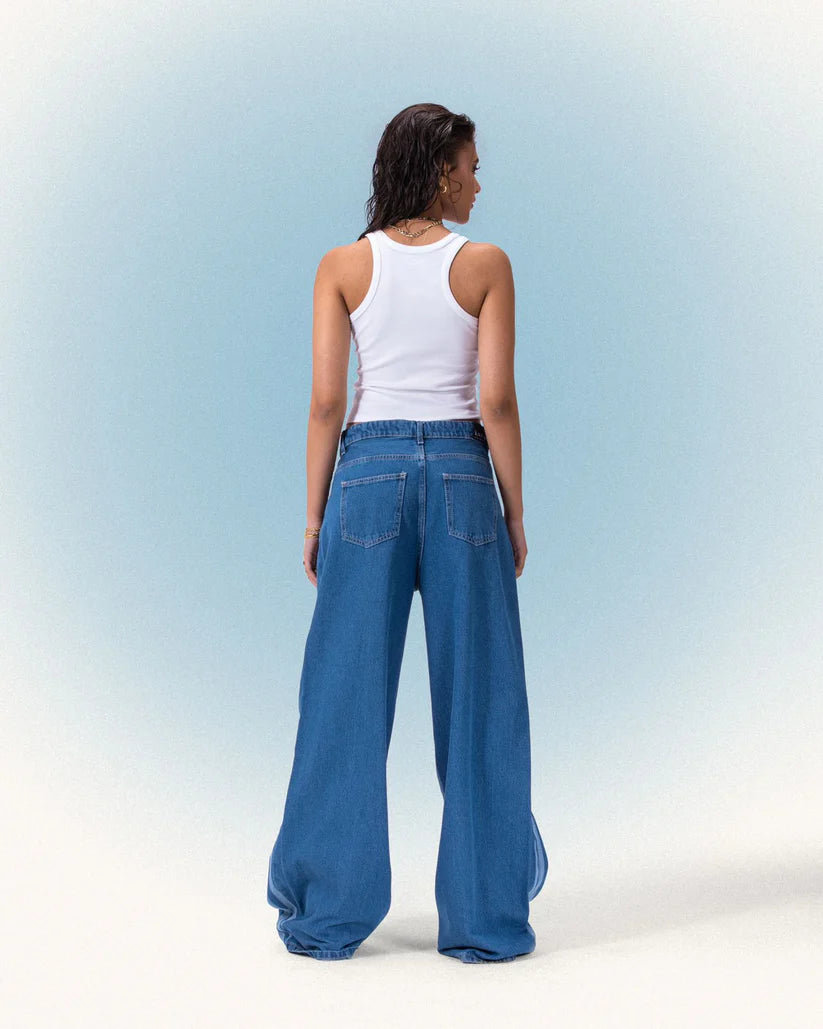 WAVES WIDE JEANZ  BLUE