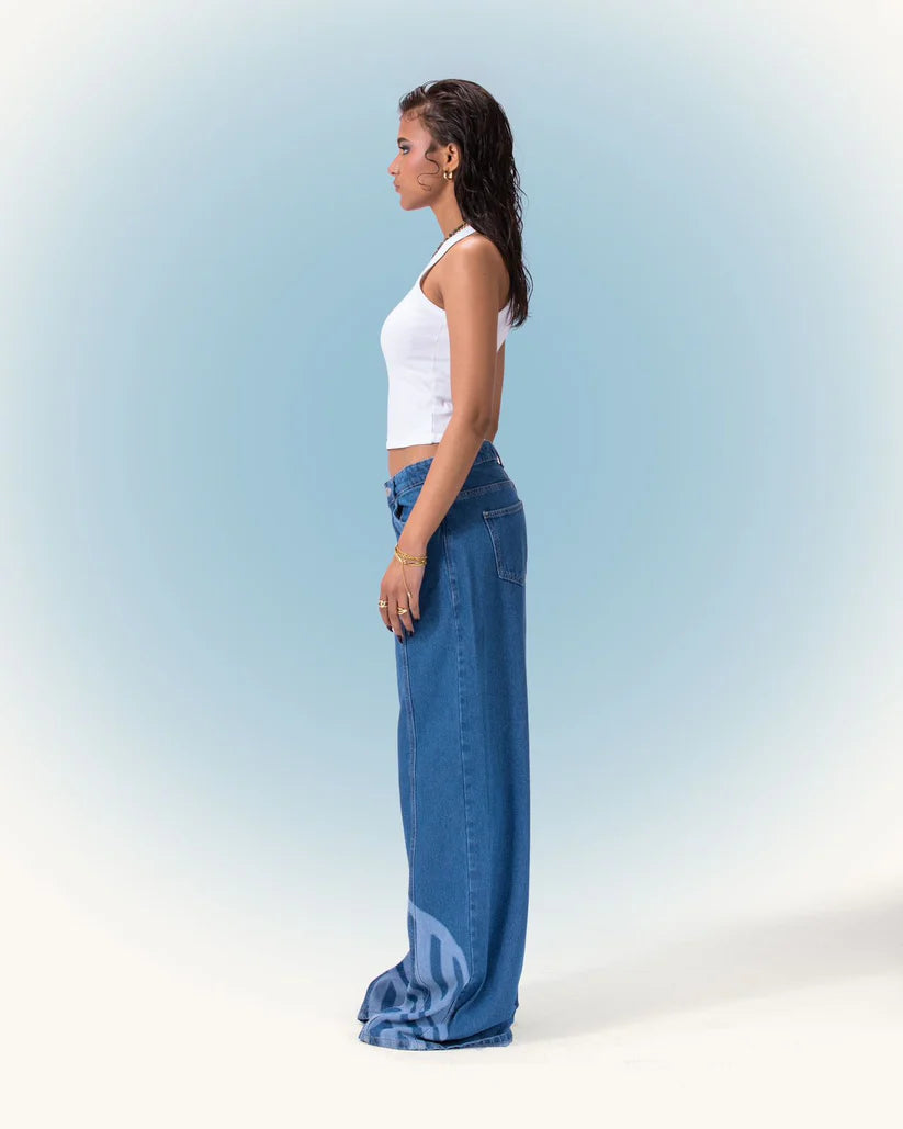 WAVES WIDE JEANZ  BLUE