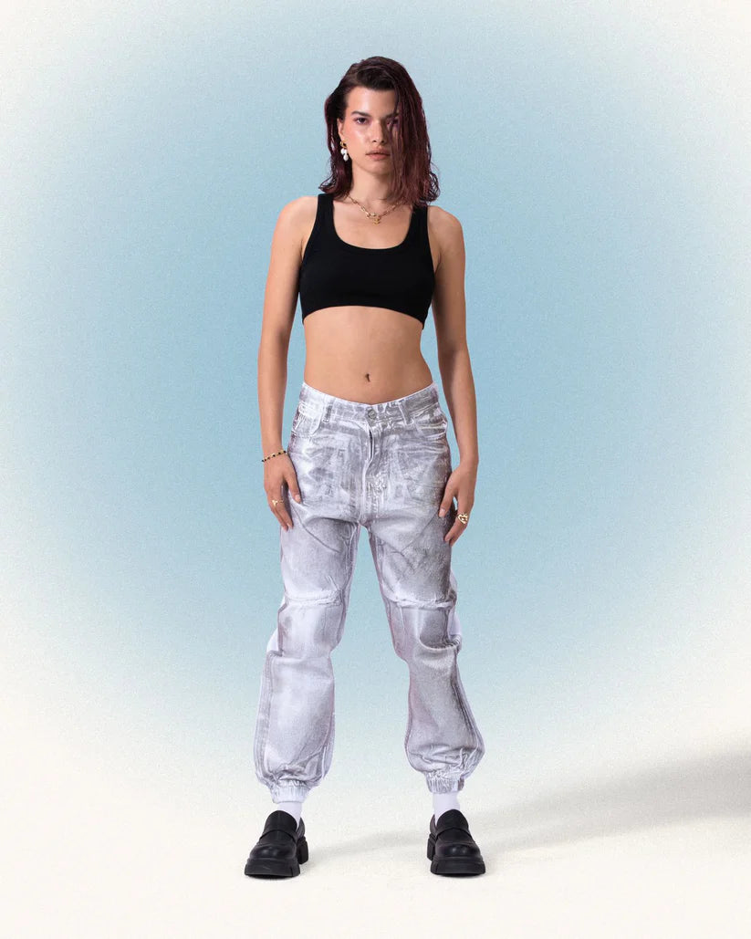 METALIC WHITE JEANZ4064