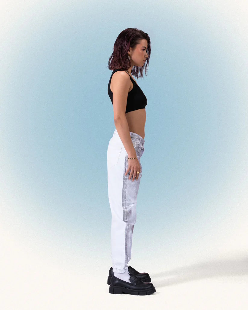 METALIC WHITE JEANZ4064