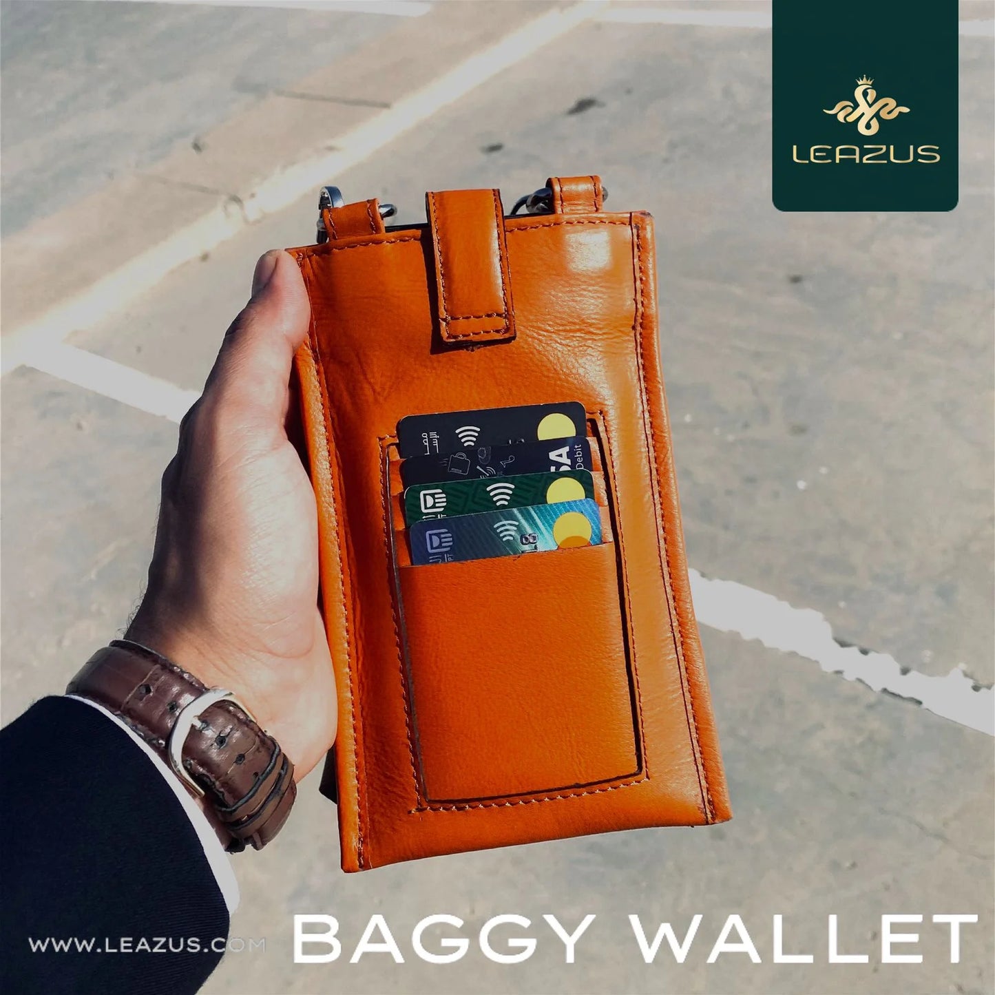 Orange – LEATHER BAGGY WALLET