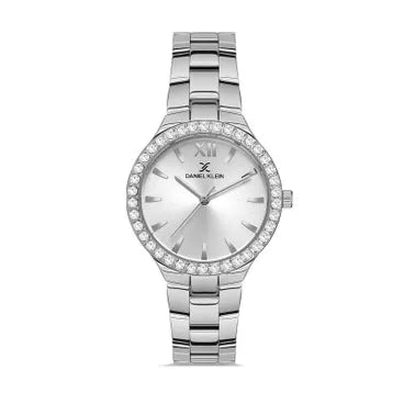 Daniel klien Classic Watch With Stainless Steel Strap For Women Analog 33 mm Silver - DK.1.13205-1