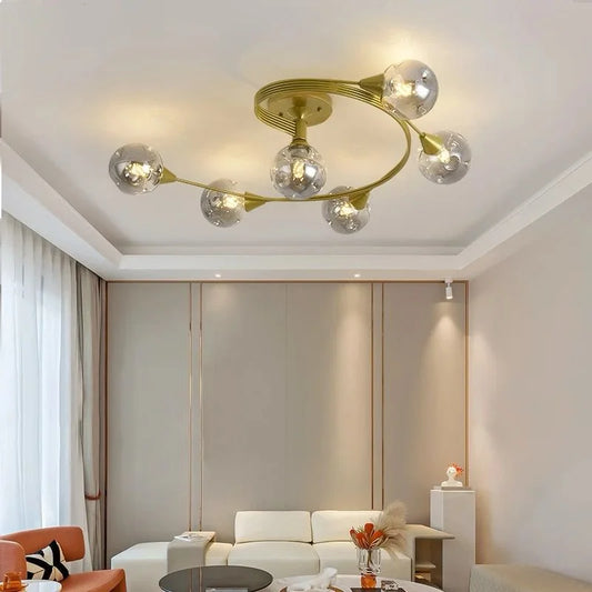 ‎Spiral chandelier 6 – copper (code:188)‎