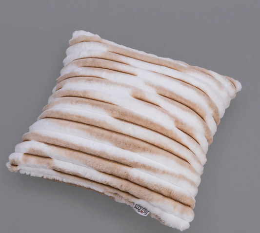 Fur Cushion, Sand Ivory