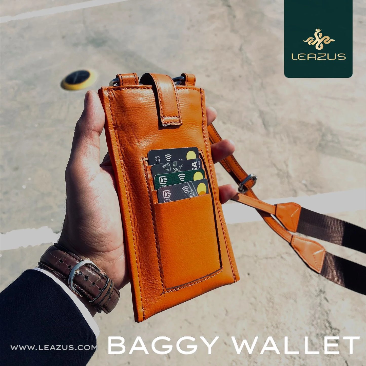 Orange – LEATHER BAGGY WALLET