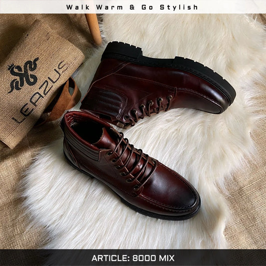 Leather Bold Halfboot – 8000 MIX BROWN