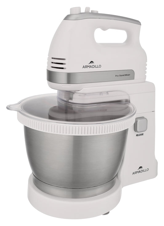 Armadillo mixer 500 watt 5 speed 3.5 liter bowl White