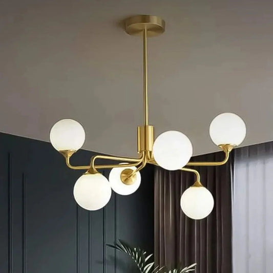 ‎Chandelier 6 Shield – Shiny Gold – (Code:459)‎