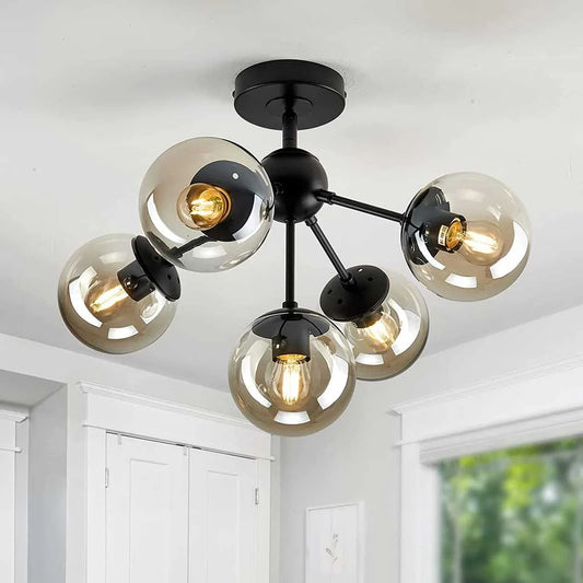 Ball chandelier five arms-Black /code: 179
