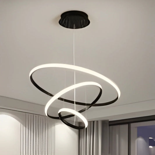 Round LED chandelier - black - (code:287)