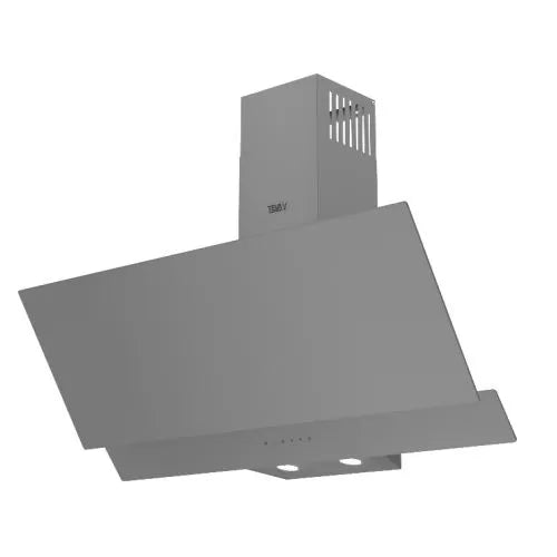 TEVA Decorative Hood 90 Cm Airflow 800M3H - Grey Glass - Touch Control, 4 Speed Levels - Internal And Extrnal Recycle - Turkey