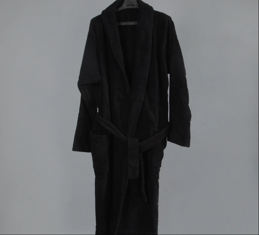 Bathrobe, Cotton - Black